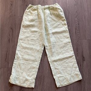 J. Jill familiar fit at waist green linen pant size XS P